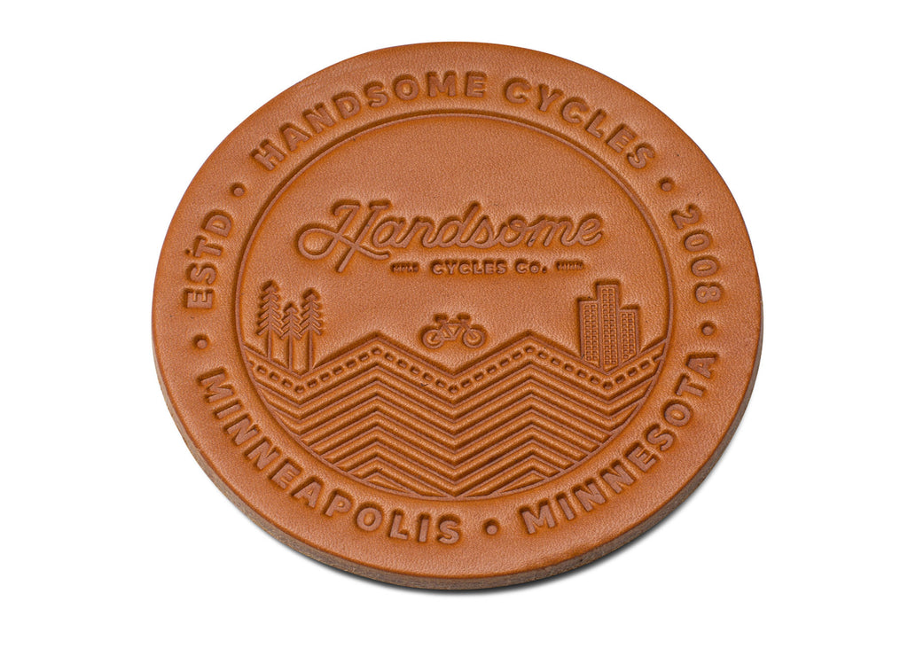 Handsome Cycles Leather Coaster Set of 4