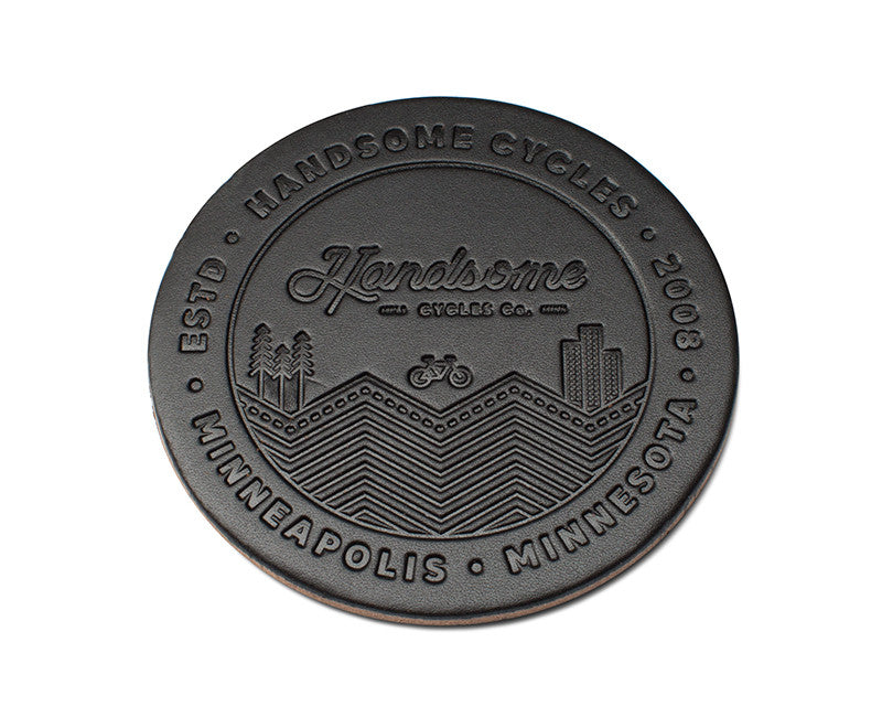 Handsome Cycles Leather Coaster Set of 4