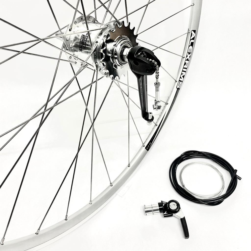 700c Rear Wheel Silver AT470 Sturmey Archer S-RF3 3 Speed Internal Handbuilt
